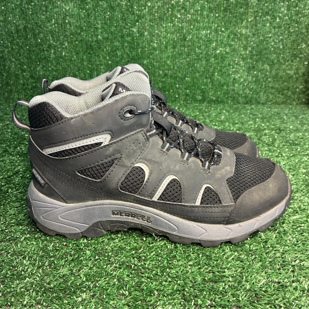 Merrell Oakcreek Mid Lace Waterproof Hiking Gorpcore Mid Boots Black Mens Sz 6.5